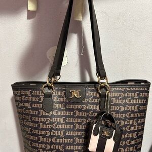 Juicy Couture Black and Gold Logo Tote